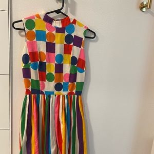 True vintage dress mcm rainbow S M 60s
